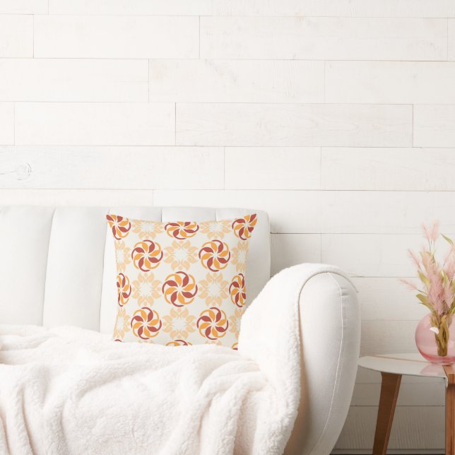 Delightful Modern Flower Throw Pillow (Couch)