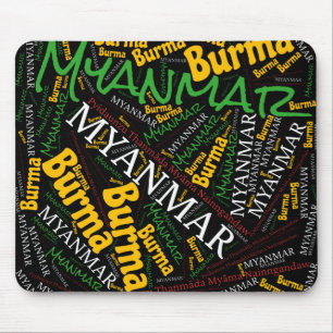 Delightful Myanmar Flag Colours Patriotic Mouse Pad