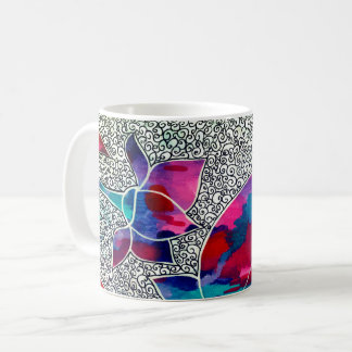 Delightful Oriental Lotus Flowers Original Art Coffee Mug