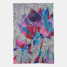 Delightful Oriental Lotus Flowers Original Art