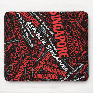 Delightful Singapore Flag Colours Patriotic Mouse Pad
