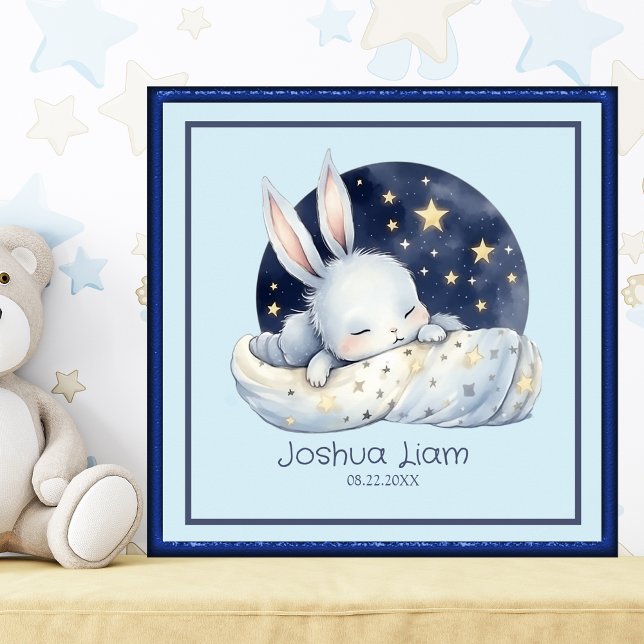 Delightful Sleeping Baby Bunny Nursery Art Poster (Creator Uploaded)