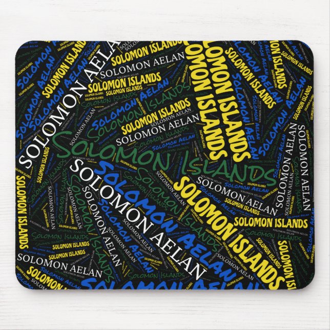 Delightful Solomon Islands Flag Colours Patriotic Mouse Pad (Front)