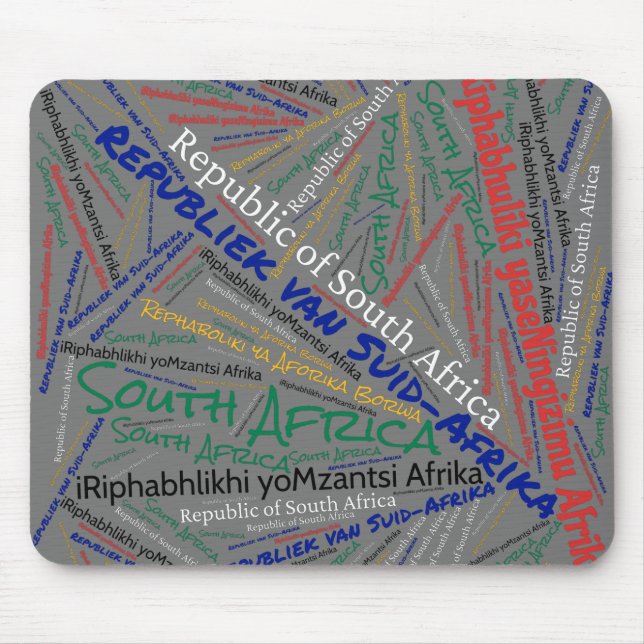 Delightful South Africa Flag Colours Patriotic Mouse Pad (Front)