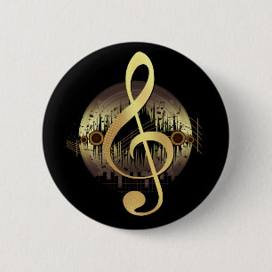 Delightful Tune - Gold 2 Inch Round Button