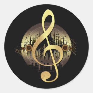 Delightful Tune - Gold  Classic Round Sticker
