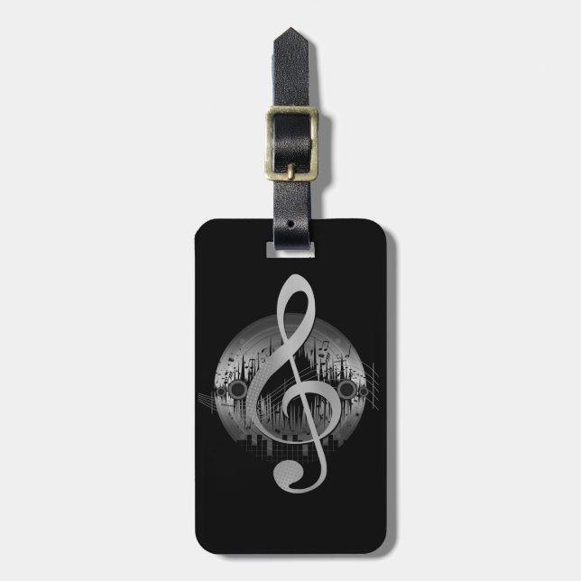 Delightful Tune - Silver Luggage Tag (Front Vertical)