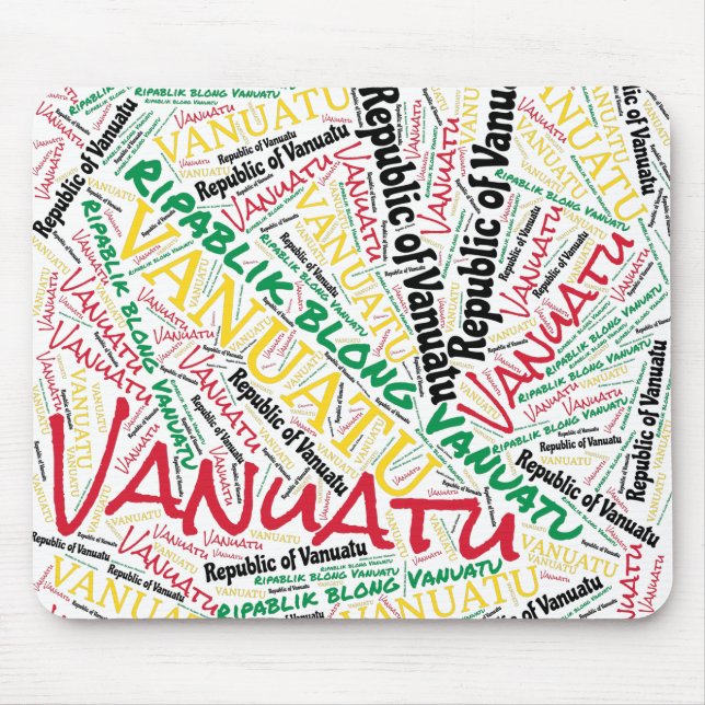 Delightful Vanuatu Flag Colours Patriotic Mouse Pad (Front)