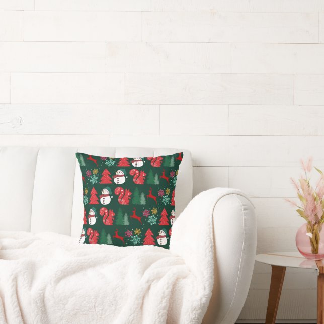 Delightful Xmas Vibes Throw Pillow (Couch)