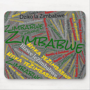 Delightful Zimbabwe Flag Colours Patriotic Mouse Pad