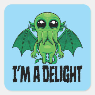 Delightfully Cute Cthulhu Monster Square Sticker