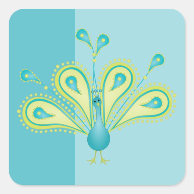 Delightfully Featherd Square Sticker (Front)