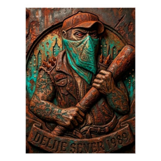 Delije Sever 1989 Embossed Poster