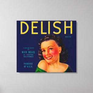 Delish Orange LabelEl Centro, CA Canvas Print