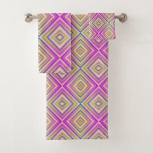 Delish Purple Alternative Diamond Pattern Bath Towel Set