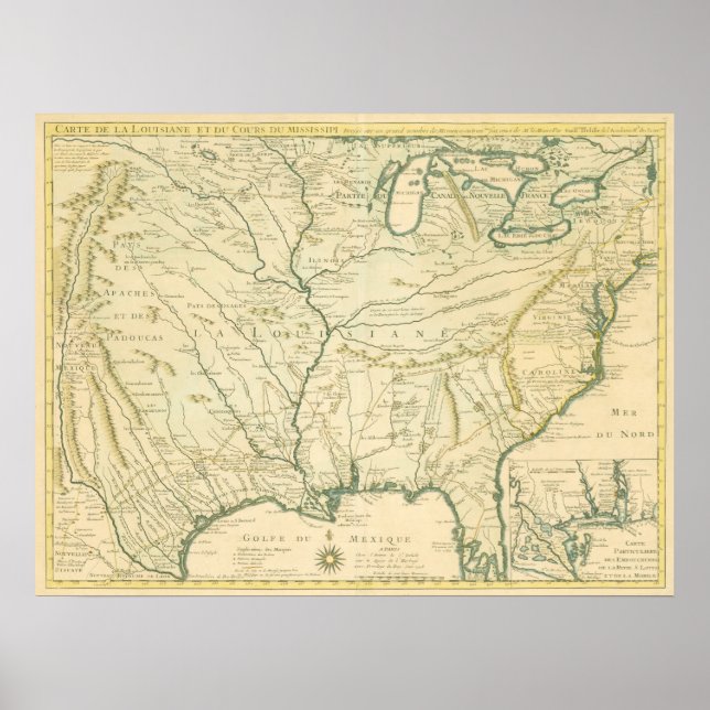 Delisle. Louisiane letter.... Paris, 1718 Poster (Front)