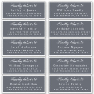 Deliver to Calligraphy Wedding Guest Address Label