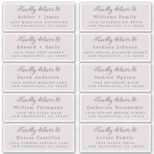Deliver to Calligraphy Wedding Guest Address Label