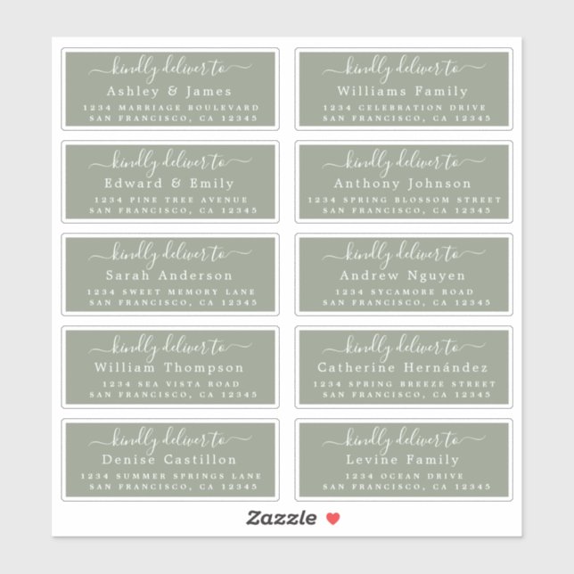 Deliver to Calligraphy Wedding Guest Address Label (Sheet)
