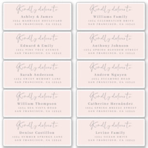 Deliver to Chic Script Pink Wedding Guest Address