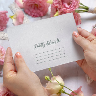Deliver to Script Green Wedding Address Envelope