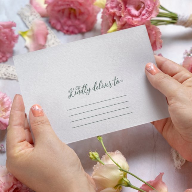 Deliver to Script Green Wedding Address Envelope (Creator Uploaded)