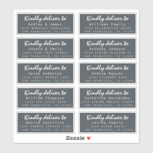 Deliver to Script Wedding Guest Address Off-Black