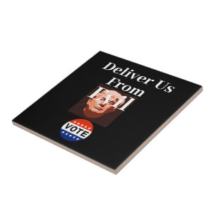 Deliver Us From Evil Ceramic Tile