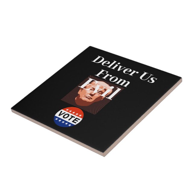 Deliver Us From Evil Ceramic Tile (Side)