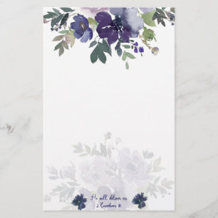 Deliver us watercolor floral stationery
