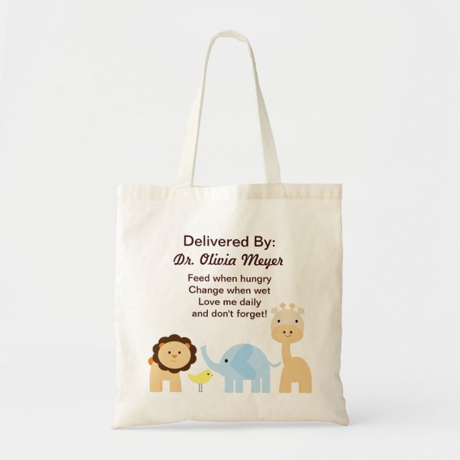 Delivered by Doctor New Arrival Baby Bag (Front)