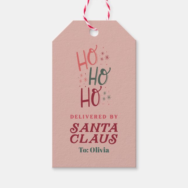 Delivered by Santa Custom Gift Tags (Front)