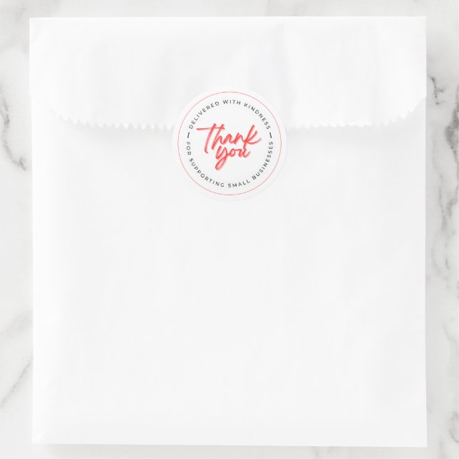 Delivered With Kindness Thank You Delivery Driver Classic Round Sticker (Bag)
