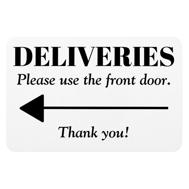 DELIVERIES Information Magnet (Horizontal)