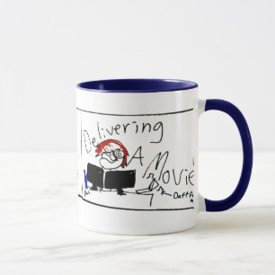 delivering a movie mug