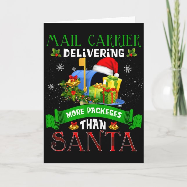 Delivering More Packages Than Santa Funny Stal Wor Card (Front)