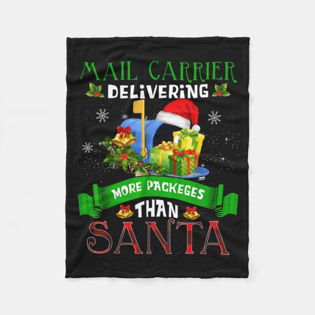 Delivering More Packages Than Santa Funny Stal Wor Fleece Blanket (Front)