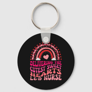 Delivering The Cutest Sweet Hearts Laboranddeliver Keychain