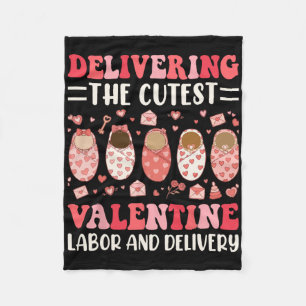 Delivering The Cutest Valentine Day Labor And Deli Fleece Blanket