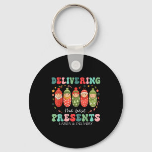 Delivering The Labor Delivery Nurse Christmas  Keychain