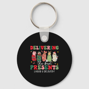 Delivering The Labor Delivery Nurse Christmas  Keychain