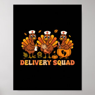 Delivering Turkeys Labor And Delivery Thanksgiving Poster