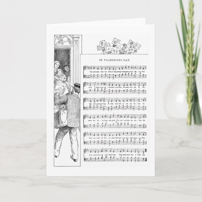 Delivering Valentines Song and Music Holiday Card (Front)