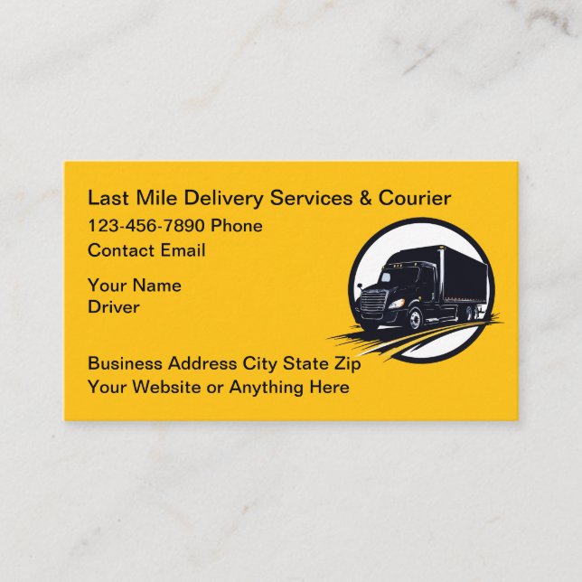 Delivery Driver And Courier Business Cards (Front)