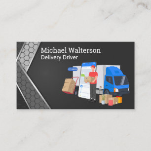 Delivery Driver Dropping Off Packages Business Card