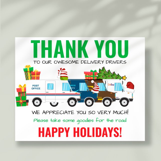 Delivery Driver Thank You Snack Sign (Creator Uploaded)