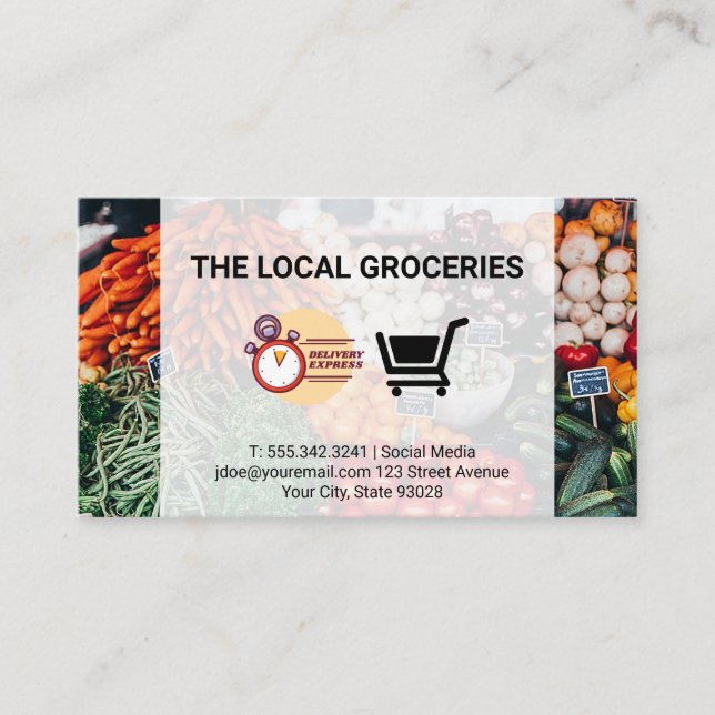 Delivery Food Service | Farmers Market Business Card (Front)