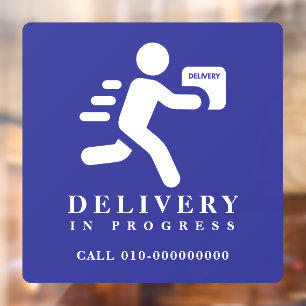 Delivery In Progress Parcel Package Car Truck Van Window Cling