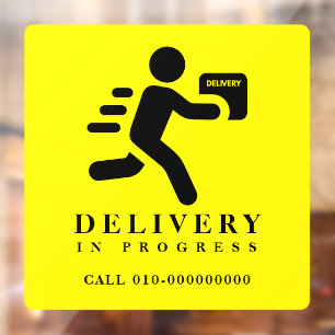 Delivery In Progress Parcel Package Car Truck Van Window Cling