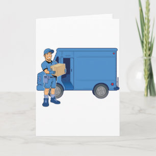 Delivery Man And Van Card